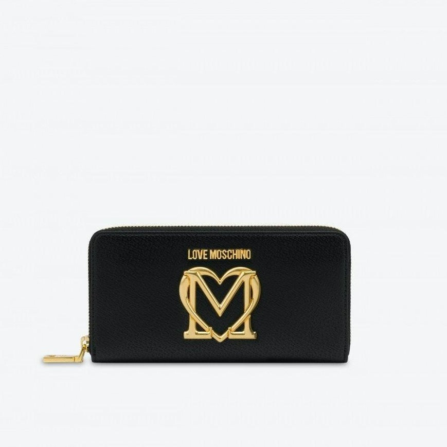 PORTAFOGLIO ZIP AROUND GOLD METAL LOVE MOSCHINO