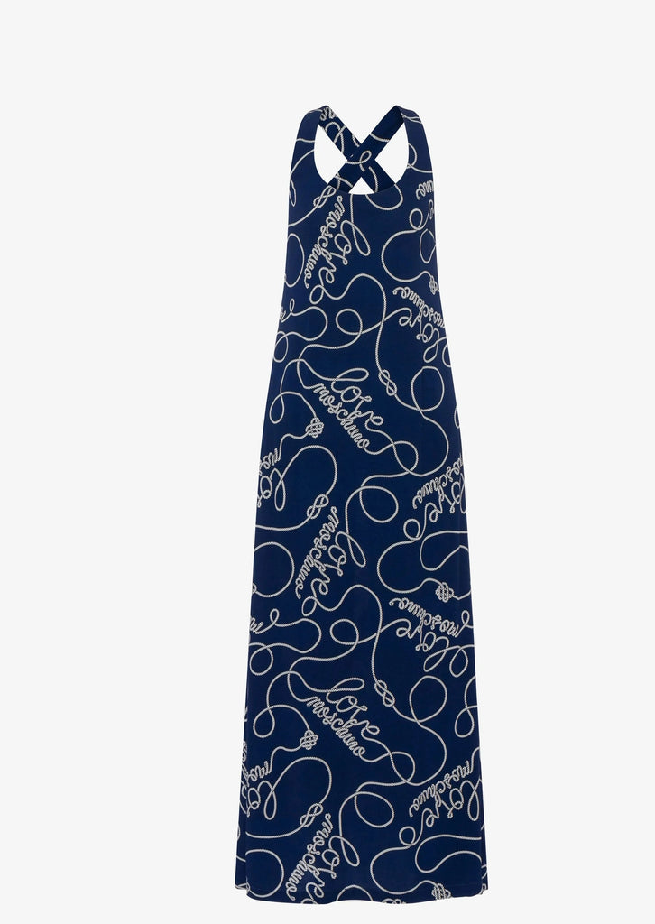 ABITO LUNGO IN CRÊPE ALLOVER ROPES  LOVE MOSCHINO