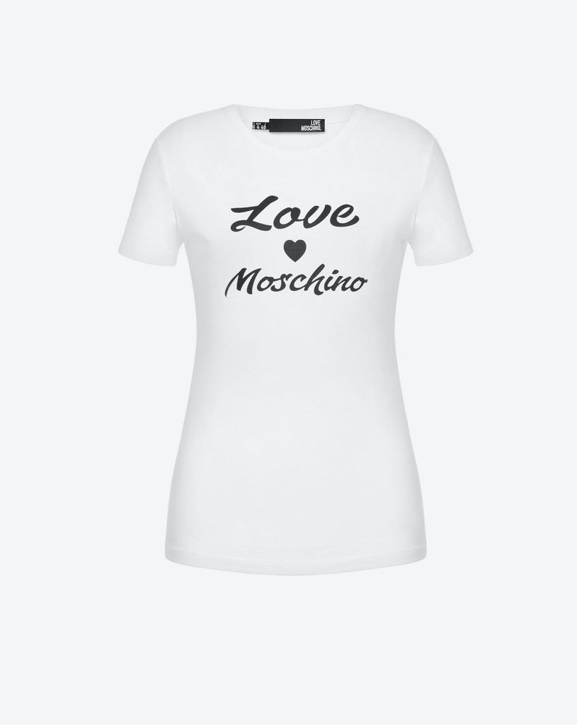 T-SHIRT CON  LOGO CORSIVO LOVE MOSCHINO