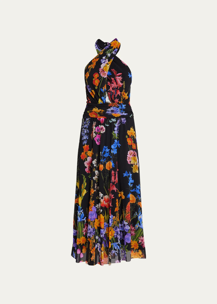 ABITO LONGUETTE IN TULLE CON STAMPA FLOREALE FUZZI