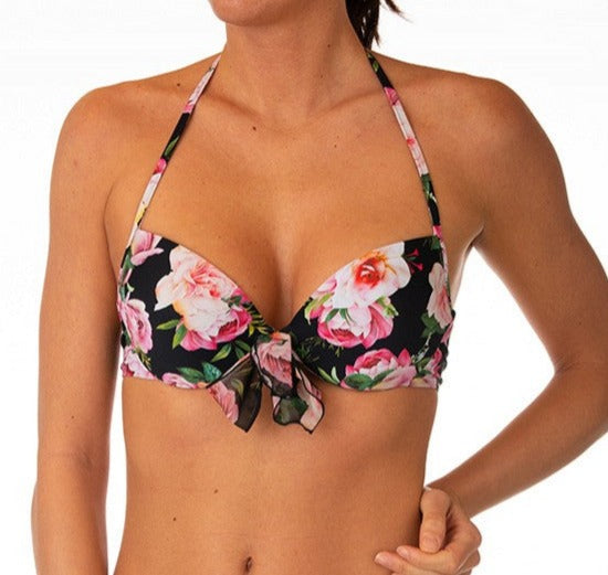 BIKINI TOP PUSH_UP BLACK SWEET FLOWER  BLUGIRL Blumarine