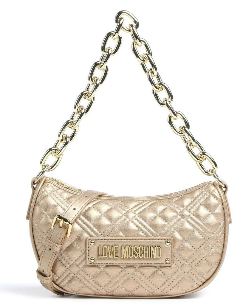 BORSA A SPALLA CON LOGO E CATENA LOVE MOSCHINO