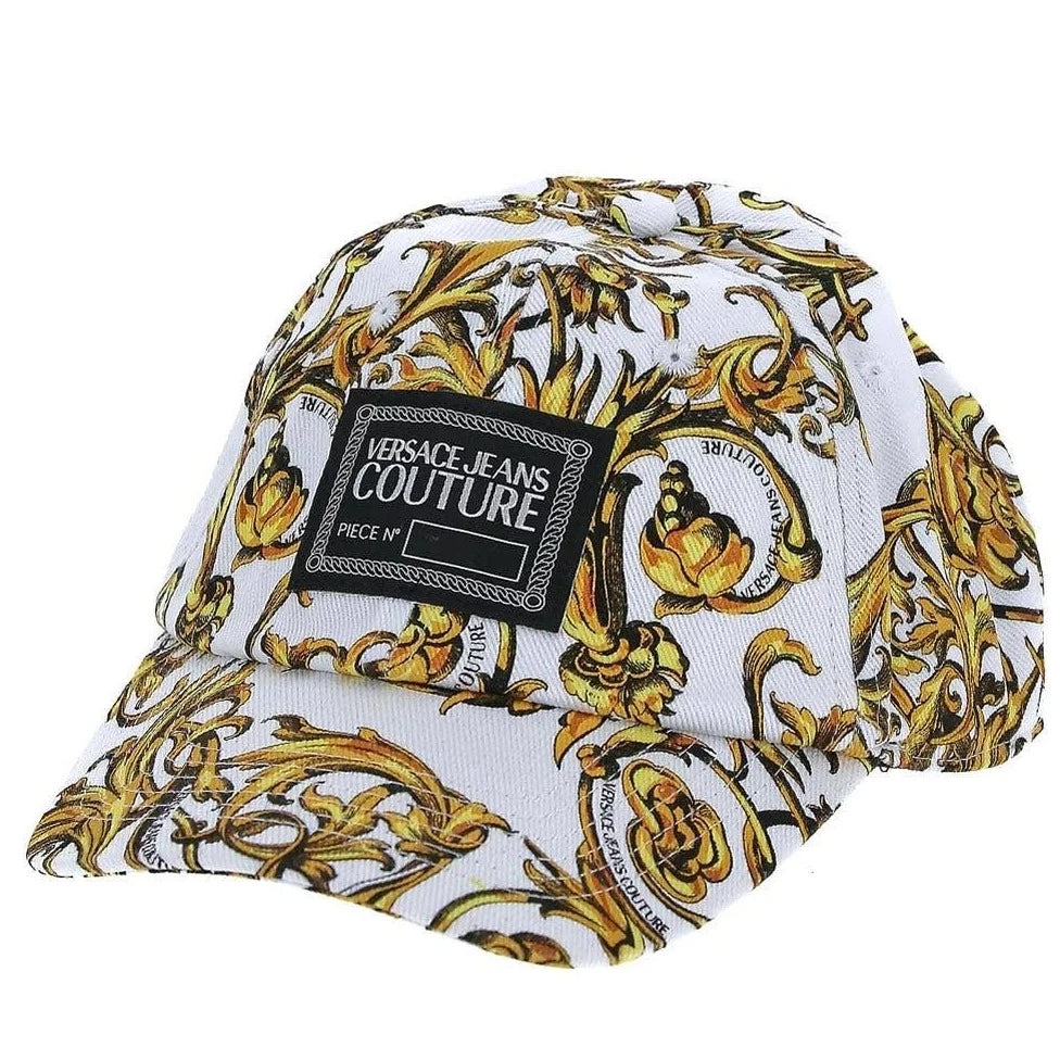 CAPPELLO BASEBALL CAP WITH CENTRAL SEWING HAT PRINTED CANVAS GARLAND  VERSACE JEANS COUTURE