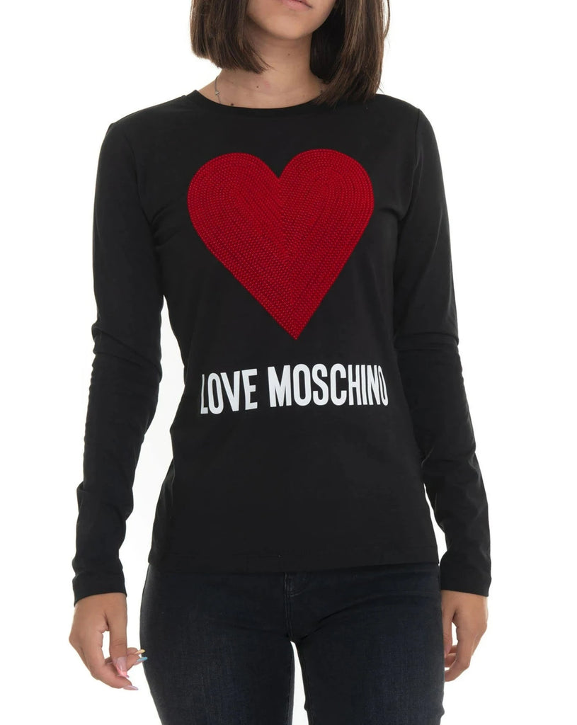 MAGLIA CON LOGO  E SCRITTA  LOVE MOSCHINO